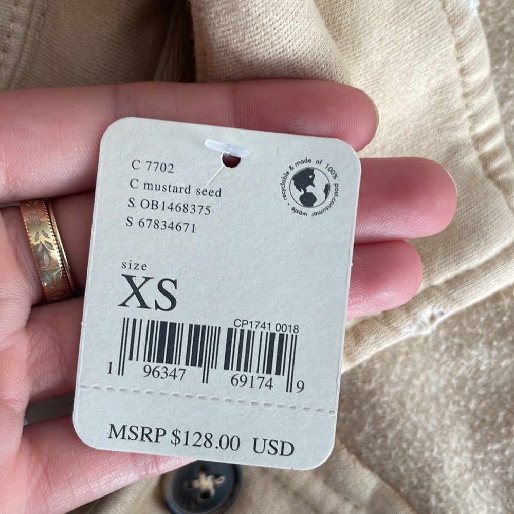 NWT Free People Ruby Shacket Mustard Seed Size Medium - Picture 5 of 5